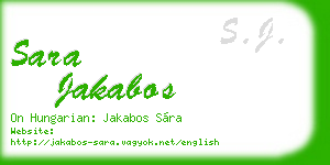 sara jakabos business card